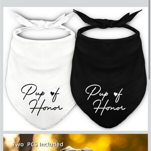 Pup of Honor Dog Bandana Set - Black and White wedding special event